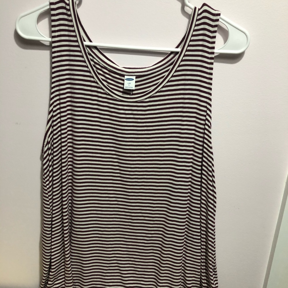 Old navy maroon and white stripped tank